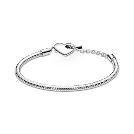 Bracelet femme pandora moments maille serpent barre en t cœur 599285c00 – bracelet argent femme