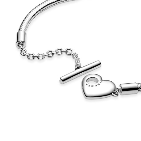 Bracelet femme pandora moments maille serpent barre en t cœur 599285c00 – bracelet argent femme