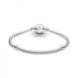 Bracelet femme pandora moments maille serpent fermoir disque bleu scintillant 599288c01 - bracelet-argent-femme - edora - 2