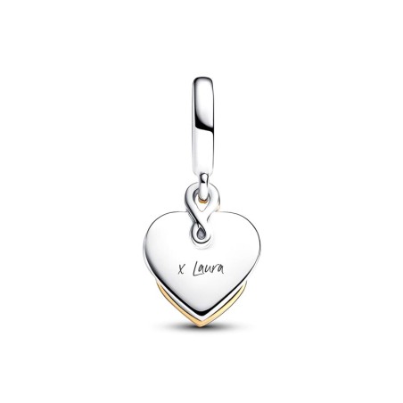 Charm femme pandora pendant moments double mum (maman) gravable diamant de synthèse 763237c01 – charms