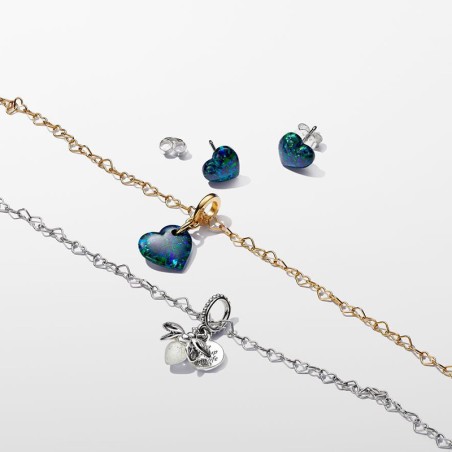 Charm femme pandora pendant moments cœur vert opalescent 763348c01 – charms