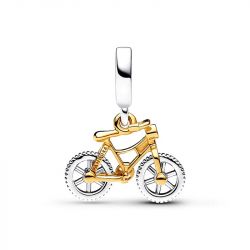 Charm femme pandora pendant moments vélo à roues tournoyantes bicolore 763354c01 - charms - edora - 2