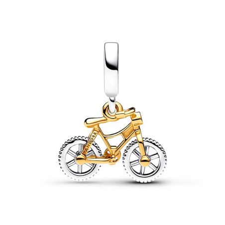 Charm femme pandora pendant moments vélo à roues tournoyantes bicolore 763354c01 – charms