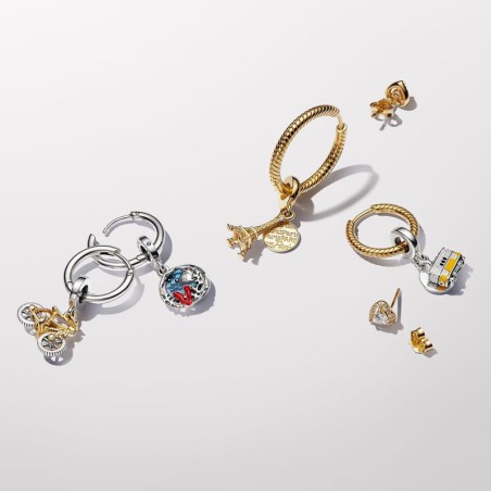 Charm femme pandora pendant moments vélo à roues tournoyantes bicolore 763354c01 – charms