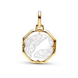 Charm femme pandora médaillon papillon nacré 763366c01 - charms - edora - 0