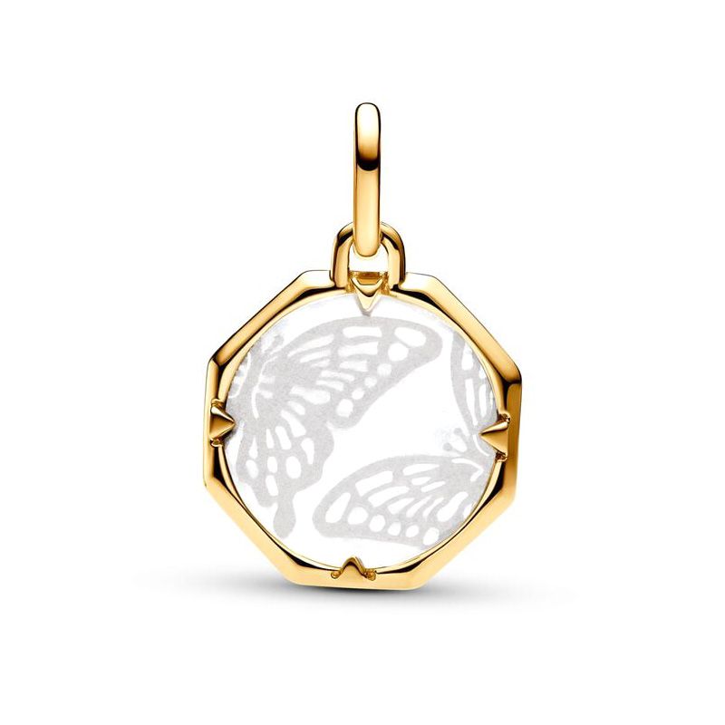 Charm femme pandora médaillon papillon nacré 763366c01 - charms - edora