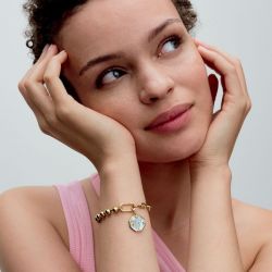 Charm femme pandora médaillon papillon nacré 763366c01 - charms - edora - 1