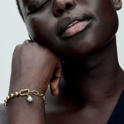 Mini charm femme pandora me pendant nacré serpent 763375c01 - charms - edora - 1