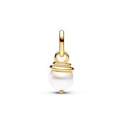 Mini charm femme pandora me pendant nacré serpent 763375c01 - charms - edora - 2