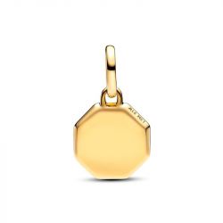 Mini charm femme pandora médaillon gravable bleu 763388c01 - charms - edora - 2