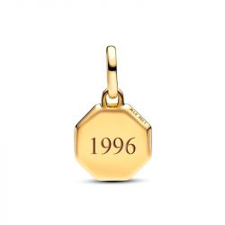 Mini charm femme pandora médaillon gravable bleu 763388c01 - charms - edora - 3