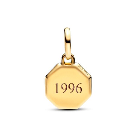 Mini charm femme pandora médaillon gravable bleu 763388c01 – charms