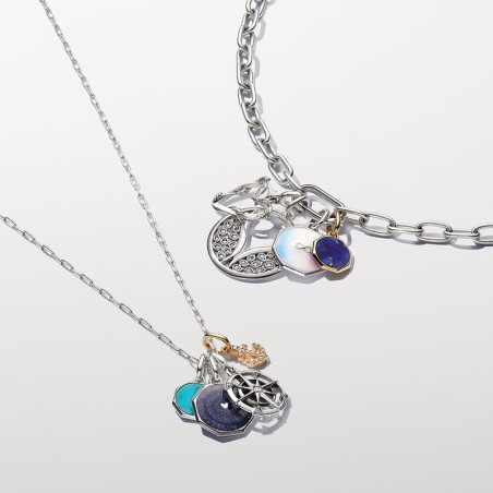 Mini charm femme pandora médaillon gravable bleu 763388c01 – charms