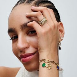 Mini charm femme pandora médaillon gravable vert 763389c01 - charms - edora - 5