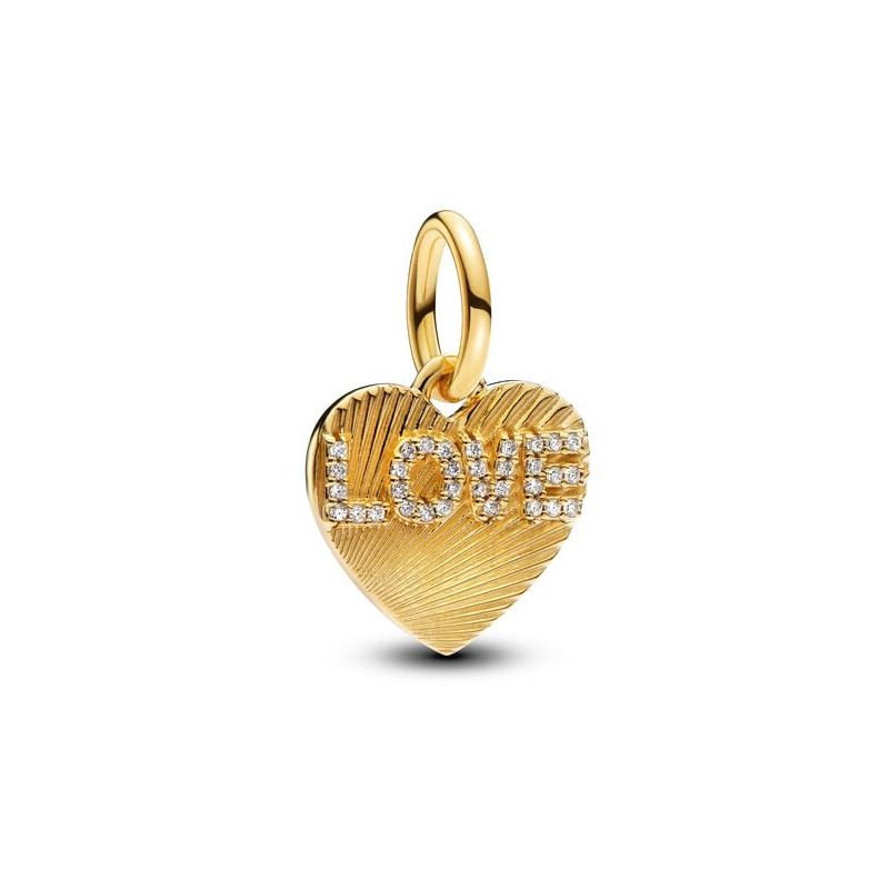 Charm femme pandora pendant cœur d'amour gravable 763604c01 - charms - edora