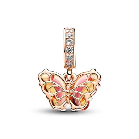 Charm femme pandora pendant papillon en verre de murano rose &amp; jaune 782698c01 – charms