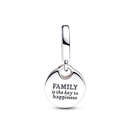 Charm femme pandora moments pendant double clé du bonheur bicolore 783236c01 – charms