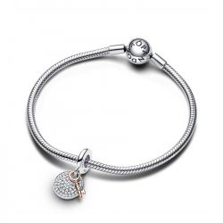 Charm femme pandora moments pendant double clé du bonheur bicolore 783236c01 - charms - edora - 3