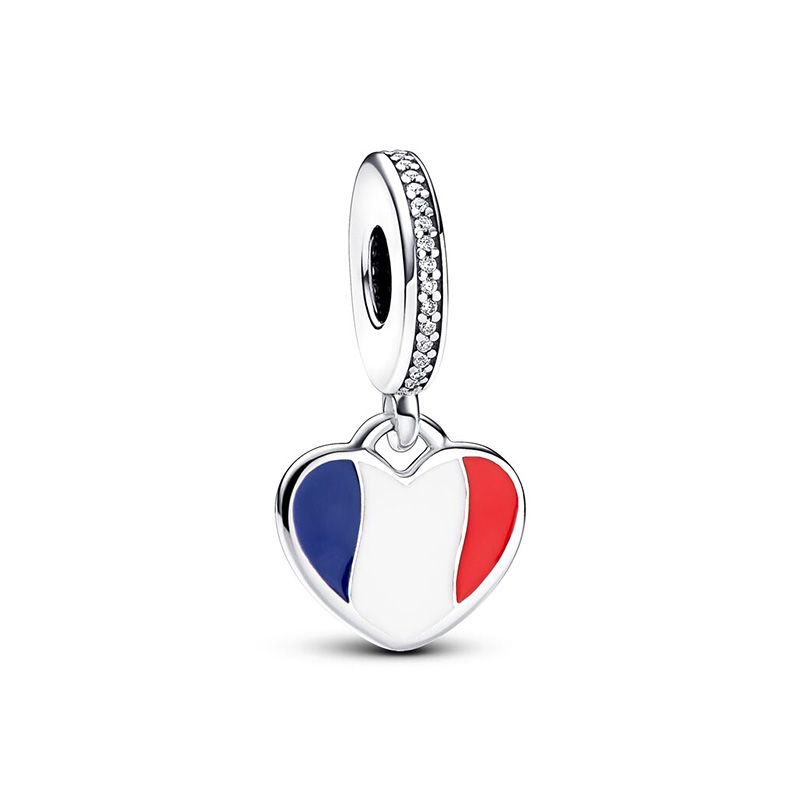 Charm femme pandora moments gravable drapeau français 792017cz_e017 - charms - edora