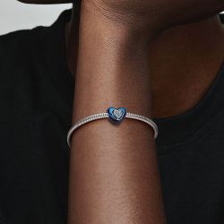 Charm femme pandora moments cœur rotatif bleu 792750c01 - charms - edora - 4