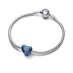 Charm femme pandora moments cœur rotatif bleu 792750c01 - charms - edora - 5
