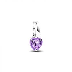 Mini charm femme pandora pendant cœur chakra violet 793042c04 - charms - edora - 0