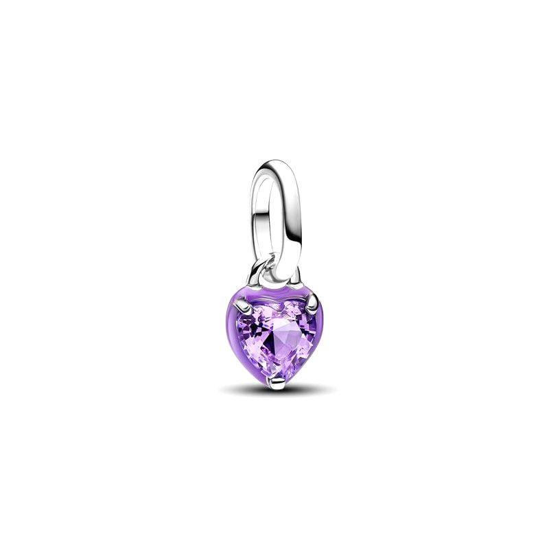 Mini charm femme pandora pendant cœur chakra violet 793042c04 - charms - edora