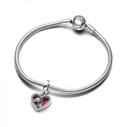 Double charm femme pandora moments pendant cœur rouge & serrure 793119c01 - charms - edora - 3