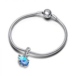Charm femme pandora pendant moments Éléphant en verre de murano bleu 793339c01 - charms - edora - 3