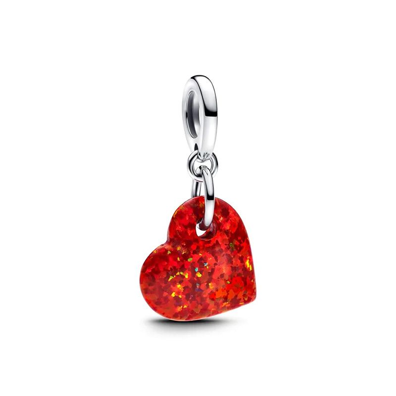 Charm  femme pandora pendant cœur rouge opalescent 793348c01 - charms - edora