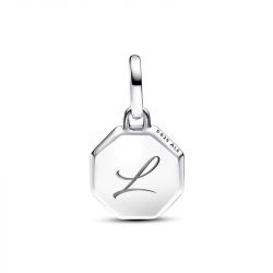 Mini charm femme pandora médaillon gravable turquoise 793388c01 - charms - edora - 3