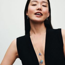 Mini charm femme pandora médaillon gravable turquoise 793388c01 - charms - edora - 4