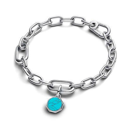 Mini charm femme pandora médaillon gravable turquoise 793388c01 – charms