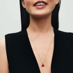 Mini charm femme pandora médaillon gravable verre de murano rouge 793389c01 - charms - edora - 1