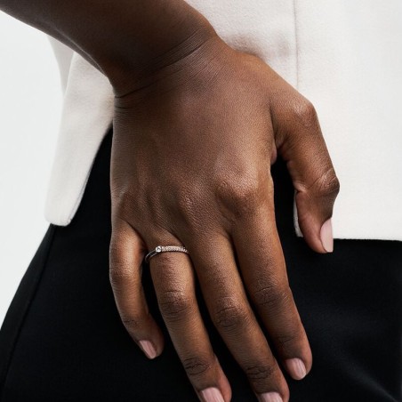 Bague femme pandora me double pavée &amp; noire 182528c01 – bagues femme