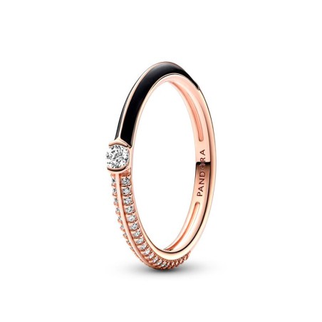 Bague femme pandora me double pavée &amp; noire 182528c01 – bagues femme