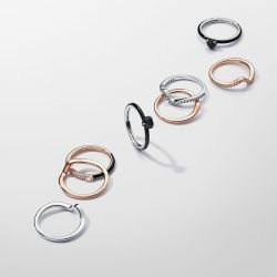 Bague femme pandora me double pavée & noire 182528c01 - bagues-femmes - edora - 5