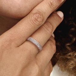 Bague femme pandora timeless double rang pavée timeless 182629c01 - bagues-femmes - edora - 1