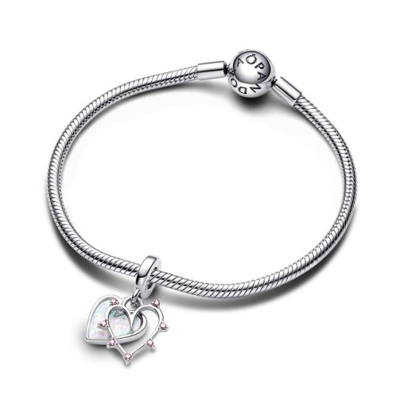 Charm femme pandora pendant double opalescent amitié 793434c01 – charms