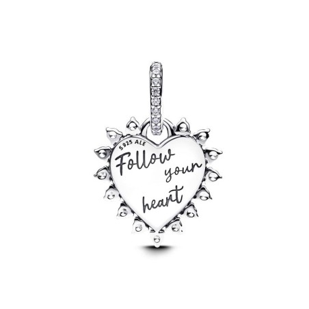 Charm femme pandora pendant cœur flèche pivotante 793667c01 – charms