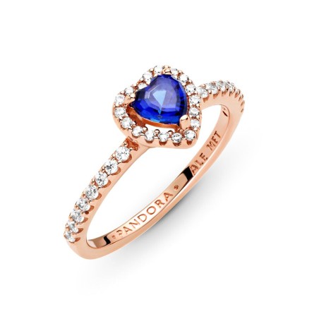 Bague femme pandora timeless cœur surélevé bleu scintillant 188421c01 – bagues femme