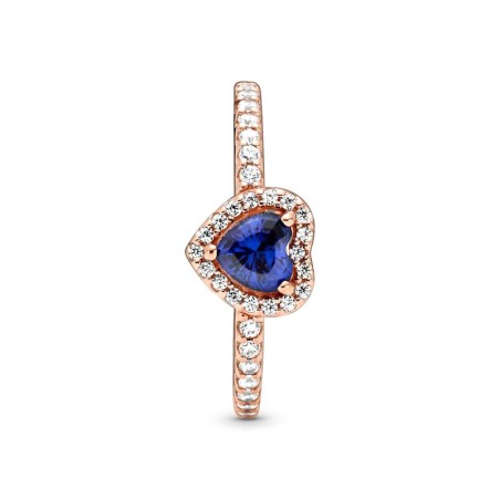 Bague femme pandora timeless cœur surélevé bleu scintillant 188421c01 – bagues femme