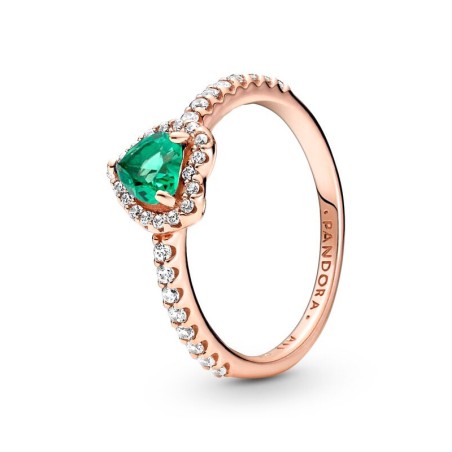 Bague femme pandora timeless cœur surélevé vert scintillant 188421c03 – accueil
