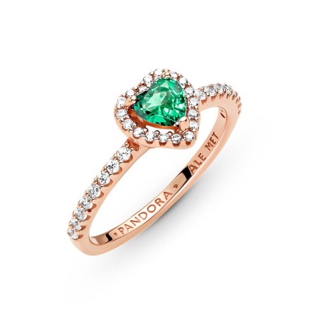 Bague femme pandora timeless cœur surélevé vert scintillant 188421c03 – accueil
