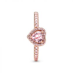 Bague femme pandora timeless cœur surélevé rose scintillant 188421c04 - bagues-femmes - edora - 3