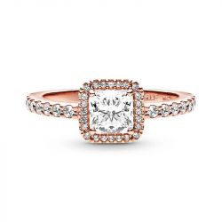 Bague femme pandora timeless halo scintillant carré 188862c01 - bagues-femmes - edora - 0