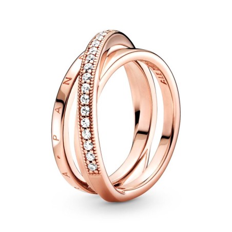 Bague femme pandora signature anneau triple pavé croisé 189057c01 – bagues femme