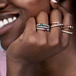 Bague femme pandora signature anneau triple pavé croisé 189057c01 - bagues-femmes - edora - 3