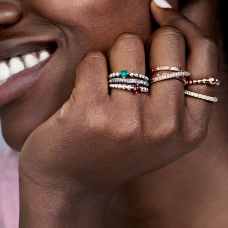 Bague femme pandora signature anneau triple pavé croisé 189057c01 – bagues femme