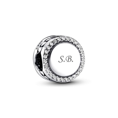 Charm femme pandora moments bouton scintillant gravable 798747c01 – charms